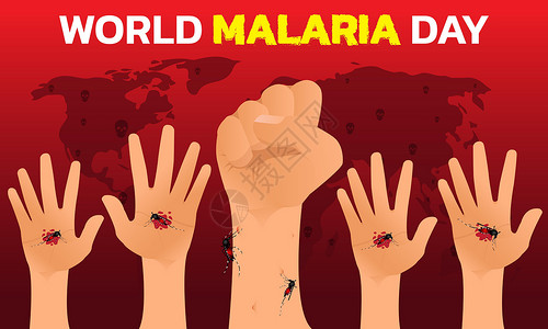 世界防治疟疾日世界疟疾日疾病药品疾日地球标签按钮警告徽章组织生物学插画