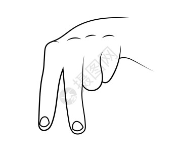 红指甲走路手表二指向下 两根手指像走路的腿插画