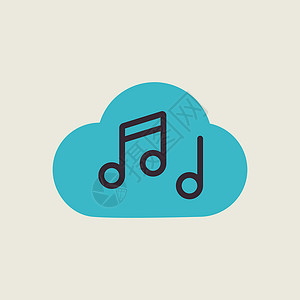 音乐音符云声音矢量 ico插图数据歌曲服务器按钮计算笔记技术旋律互联网背景图片