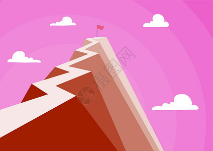 天屿山显示高路象征成功达到目标的山 高山呈现旗帜定义完成创意项目计划取得成功竞赛危险职业进步风险天堂天空生长墙纸商业设计图片