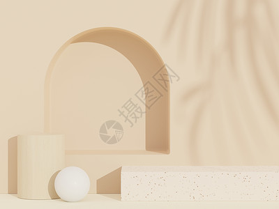 Terrazzo讲台的3个抽象背景 用于产品展示和品牌广告以及假影 空虚的模拟场景平台地面装饰品工作室装饰目录包装风格奢华圆柱背景图片