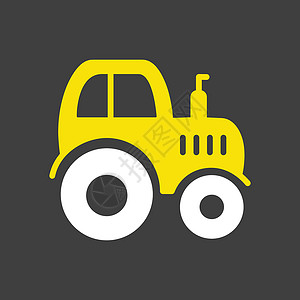 Tractor 矢量晶体图标场地车辆机械收获机器农场黑色字形收成农业背景图片