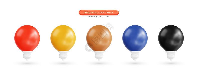 实用的3d矢量图解力量解决方案卡通片商业插图创新辉光活力创造力灯泡背景图片