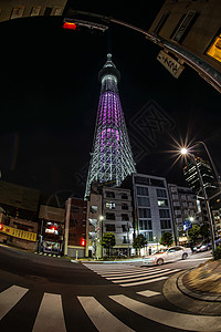 东京塔夜景墨田区大城市高清图片