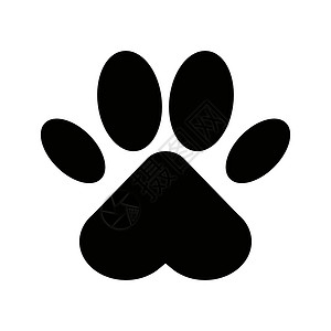 Paw 打印双影图标 动物足迹插画