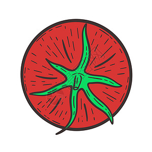 红单身成熟番茄 蔬菜手工雕刻背景图片