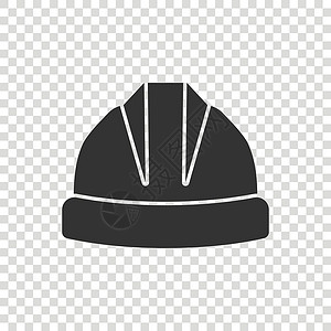 我们专业装修以平板风格建造头盔图标 安全帽矢量显示在孤立背景上 工人帽子标志商业概念 笑声塑料危险技术员工程师工作警告字形插图建设者建筑师插画