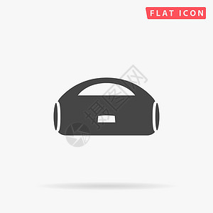 无线蓝牙音箱Bowbox 平板矢量图标 手画样式设计插图插画