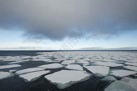 六月的海弗朗兹约瑟夫土地附近巴伦支海夏季的海冰蓝色生态旅行危险冷冻冰山气候变化环境天空气候背景