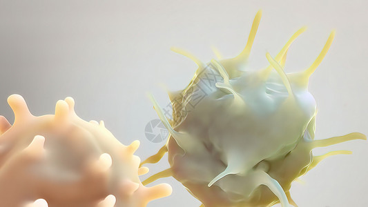 3D 说明 免疫细胞摧毁癌症细胞癌细胞疾病共轭病原感冒白细胞生活生物学生理微生物学背景图片