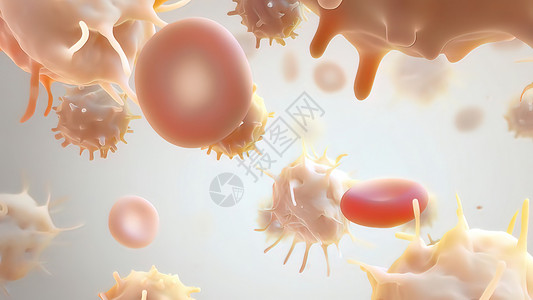 致病的血细胞中的癌症细胞 3D微生物共轭感冒吞噬细胞宏观防御白细胞细菌生物学流感癌细胞背景