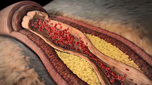 斑块血显微摄影显示含有胆固醇的凝固性醇斑块凝块插头插图生物血小板红细胞生理药品解剖学损害背景