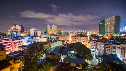 马尼拉市商业黄昏高清图片