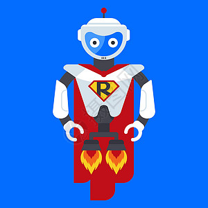 超级气旋安芬铁机器人超级英雄插画
