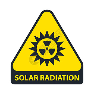 炉甘石洗剂太阳辐射的标志 黄色三角形插画