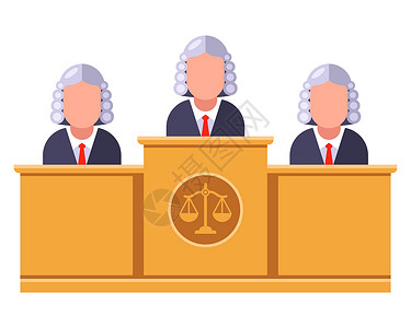 裁定法官坐在一张桌子上 对刑事案件作出裁决设计图片