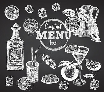 创意酒品菜单卡通片马提尼酒高清图片