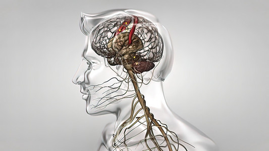 大脑活动具有神经脉冲的人类大脑 它转动 排列中枢活动复杂性活力黑色情感科学医疗电脑插图原子粒子背景