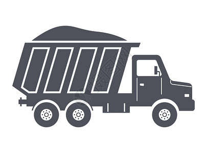 建筑材料图标砂卡车图标 建筑材料的运输插画