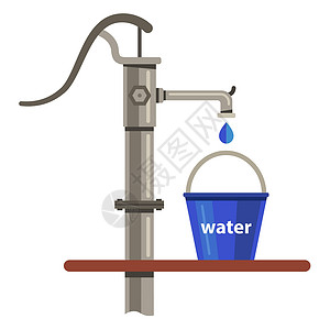 口罩回收桶一桶一桶一滴的铁水泵插画