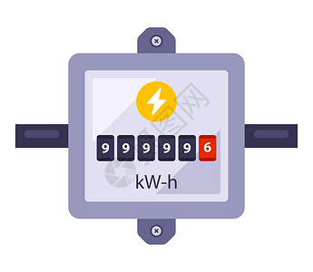 电费单用于记录能源消耗量的电表插画