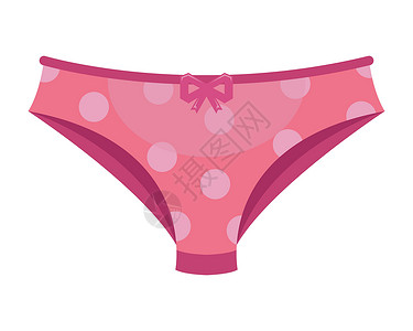 女性内裤粉红女人短裤 有波卡点和弓插画