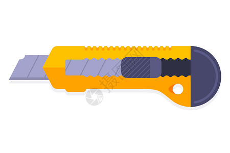白色背景的黄色书签剪刀刀刃商业建造工艺品剪子剃刀套装工具刀具乐器背景图片