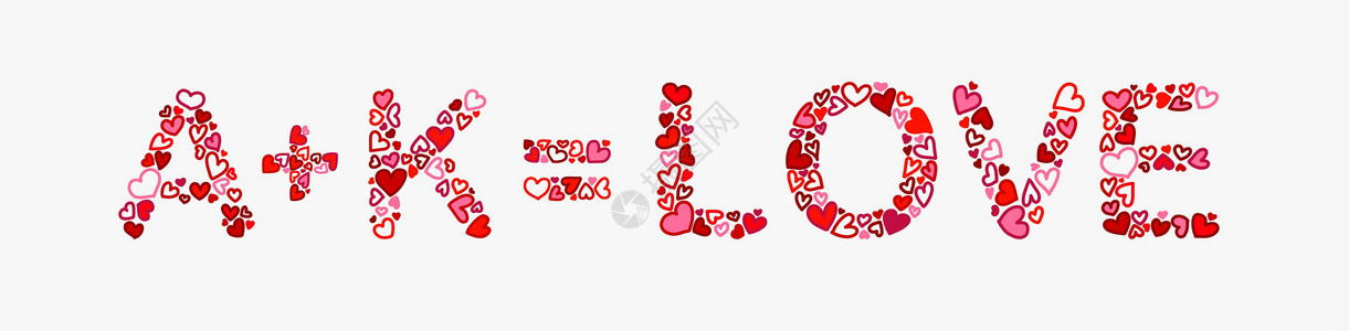 瑶族尝新节字体A加K等字就是爱 粉红色背景的红心信插画