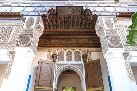 摩洛哥马拉喀什的巴伊亚宫博物馆文化建筑学建筑旅行艺术旅游背景图片