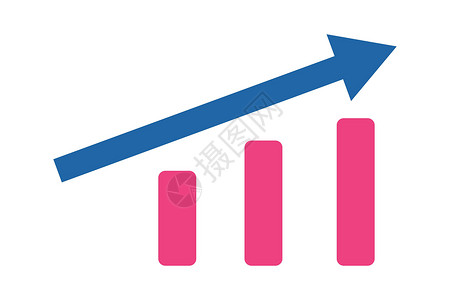 向上生长不断增长的条形图图标 向上箭头设计图片