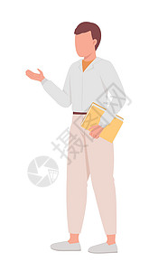 男皮带男专业教师半平板彩色矢量特性设计图片