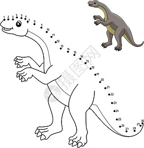 孤立的恐龙孩子绘画动物插图图画书荒野黑色填色连接儿童背景图片
