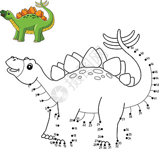 点对点 Stegosaur 恐龙色背景图片