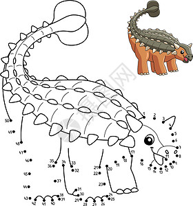 变色龙科点对点恐龙色孩子装甲荒野绘画手绘动物染色彩页黑色儿童插画