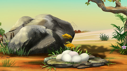 非洲热带草原的奥斯里特巢背景图片
