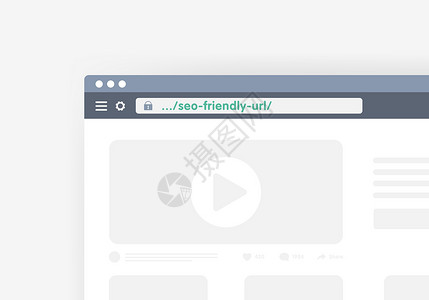 友好的Url SEO概念 Internet浏览器 带有地址栏 最优化用于搜索引擎可读和网址页面简短地址插画