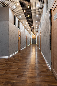新的商务办公室的长空厅公寓建筑学建筑大厅出口走廊入口职场地板场景背景图片