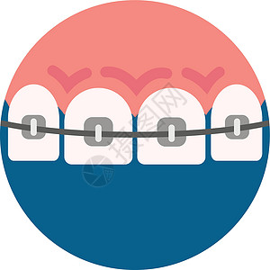 牙髓干细胞牙牙牙套图标 牙科护理服务标志插画