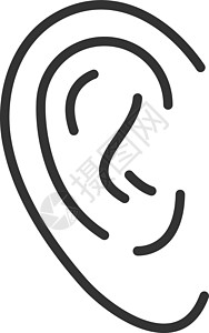 耳朵线图标 听觉符号 声音标志高清图片