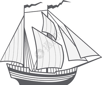布里坎廷旧帆船 布里甘廷圣像 海盗加仑插画