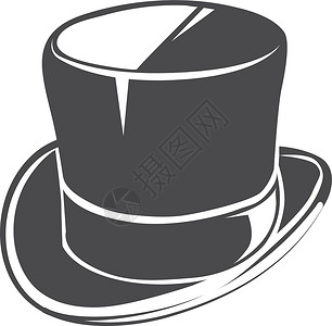 黑色圆帽图标 绅士符号 魔术标志高清图片