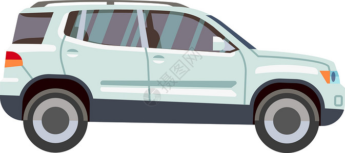 强力粘胶SUV汽车图标 白色强力公路车辆设计图片