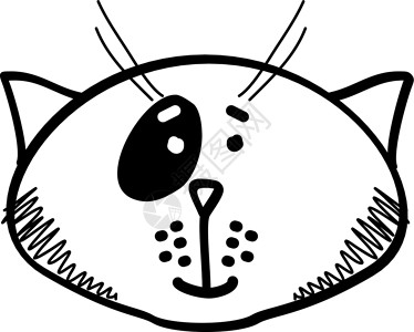 黑斑小猫脸 手画宠物设计图片
