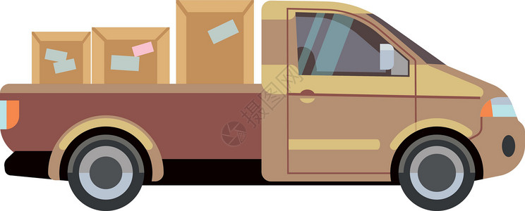 运货箱样机运货箱装货小卡车 航运服务车设计图片