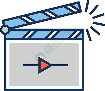 电影图标 Clapper 板牌符号 视频播放符号背景图片