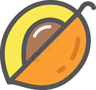 芒果图标 异味成熟水果 健康素食插画