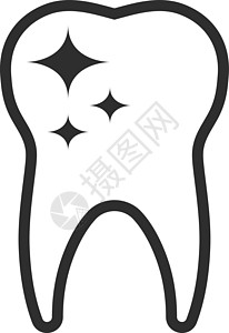 外科图标光亮的牙齿图标 健康和干净的牙齿符号插画