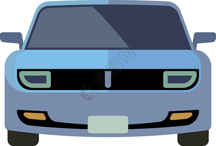 背驮式汽车前视图 家庭自动徽标 交通图标插画