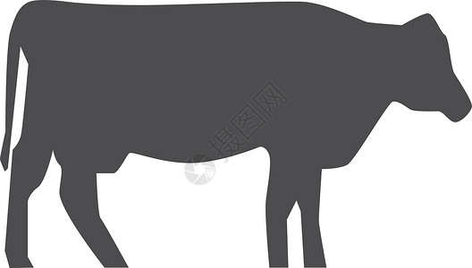 牛头黑素材黑棕色牛头圆光影 灰色牛群动物图标插画