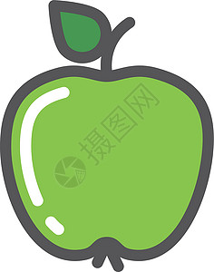 绿色食品图标苹果图标 新鲜绿色食品 花园果插画